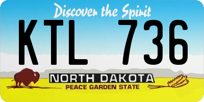ND license plate KTL736