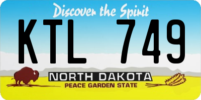 ND license plate KTL749
