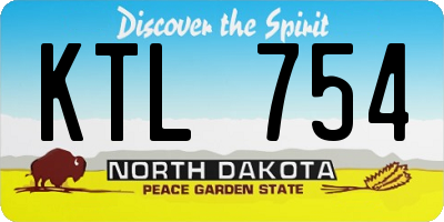 ND license plate KTL754