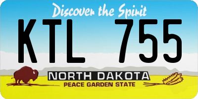 ND license plate KTL755