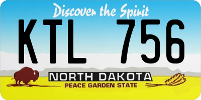 ND license plate KTL756