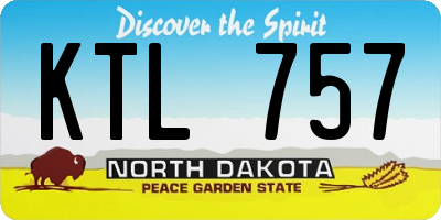ND license plate KTL757