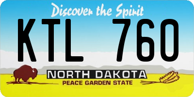ND license plate KTL760