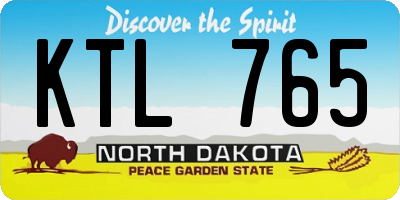 ND license plate KTL765