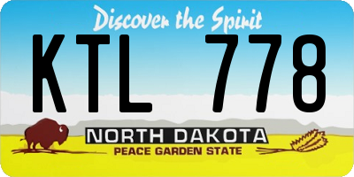 ND license plate KTL778