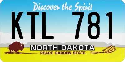 ND license plate KTL781
