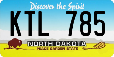 ND license plate KTL785