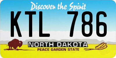 ND license plate KTL786