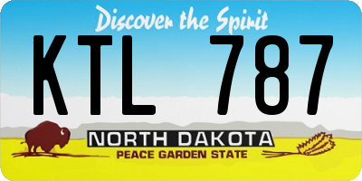 ND license plate KTL787