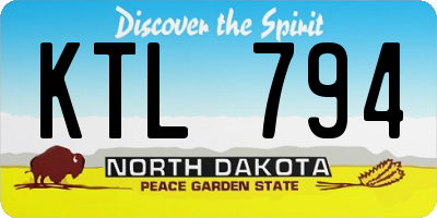 ND license plate KTL794