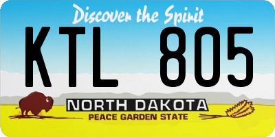 ND license plate KTL805