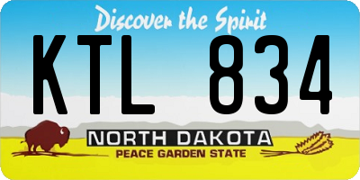 ND license plate KTL834