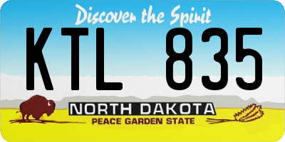 ND license plate KTL835