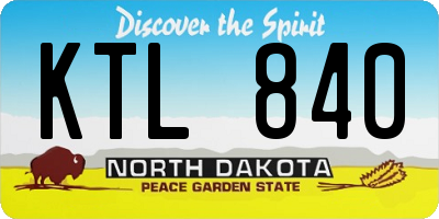 ND license plate KTL840