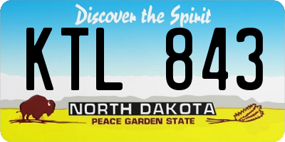 ND license plate KTL843
