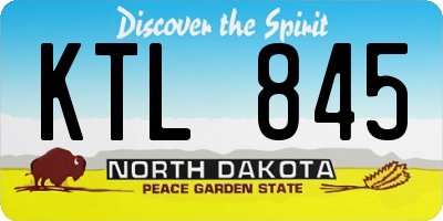 ND license plate KTL845