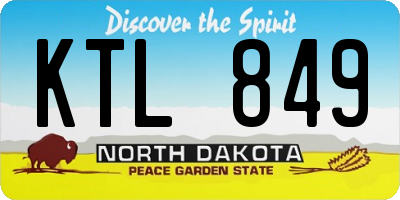 ND license plate KTL849