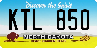 ND license plate KTL850