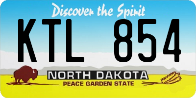 ND license plate KTL854