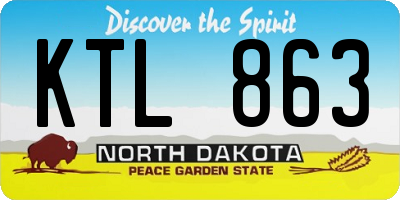 ND license plate KTL863