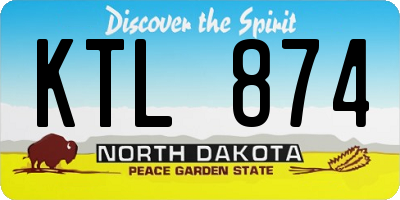 ND license plate KTL874