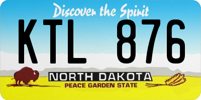 ND license plate KTL876
