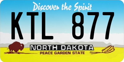 ND license plate KTL877