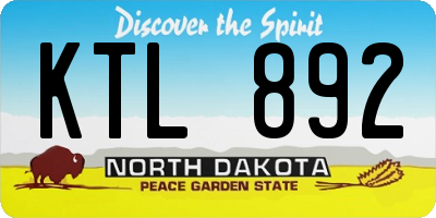 ND license plate KTL892