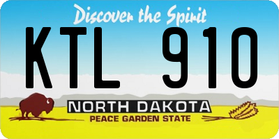ND license plate KTL910