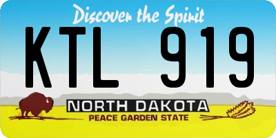 ND license plate KTL919