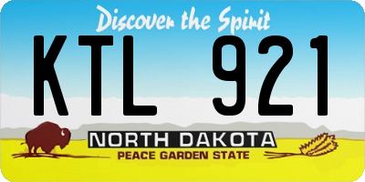 ND license plate KTL921