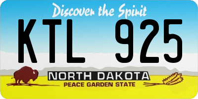 ND license plate KTL925