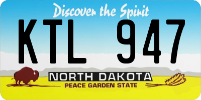 ND license plate KTL947