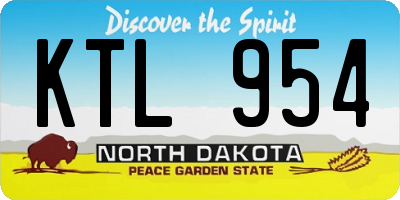 ND license plate KTL954