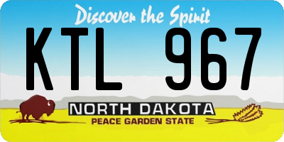 ND license plate KTL967