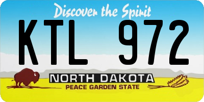 ND license plate KTL972