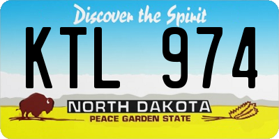 ND license plate KTL974