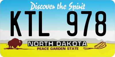 ND license plate KTL978