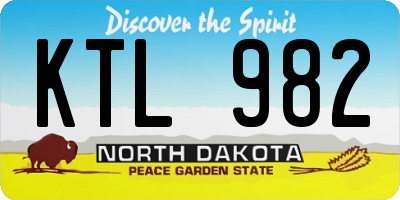 ND license plate KTL982