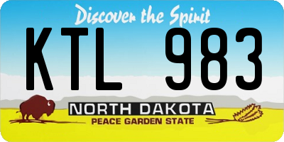 ND license plate KTL983