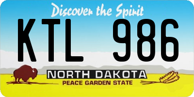 ND license plate KTL986