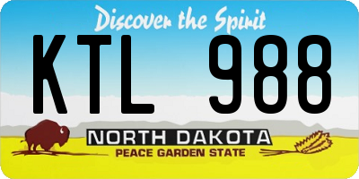 ND license plate KTL988