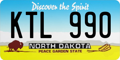 ND license plate KTL990