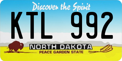 ND license plate KTL992