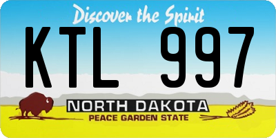 ND license plate KTL997