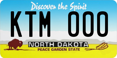 ND license plate KTM000