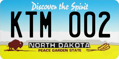 ND license plate KTM002