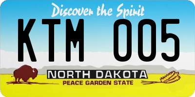 ND license plate KTM005