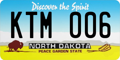ND license plate KTM006