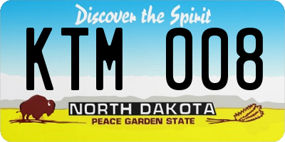 ND license plate KTM008